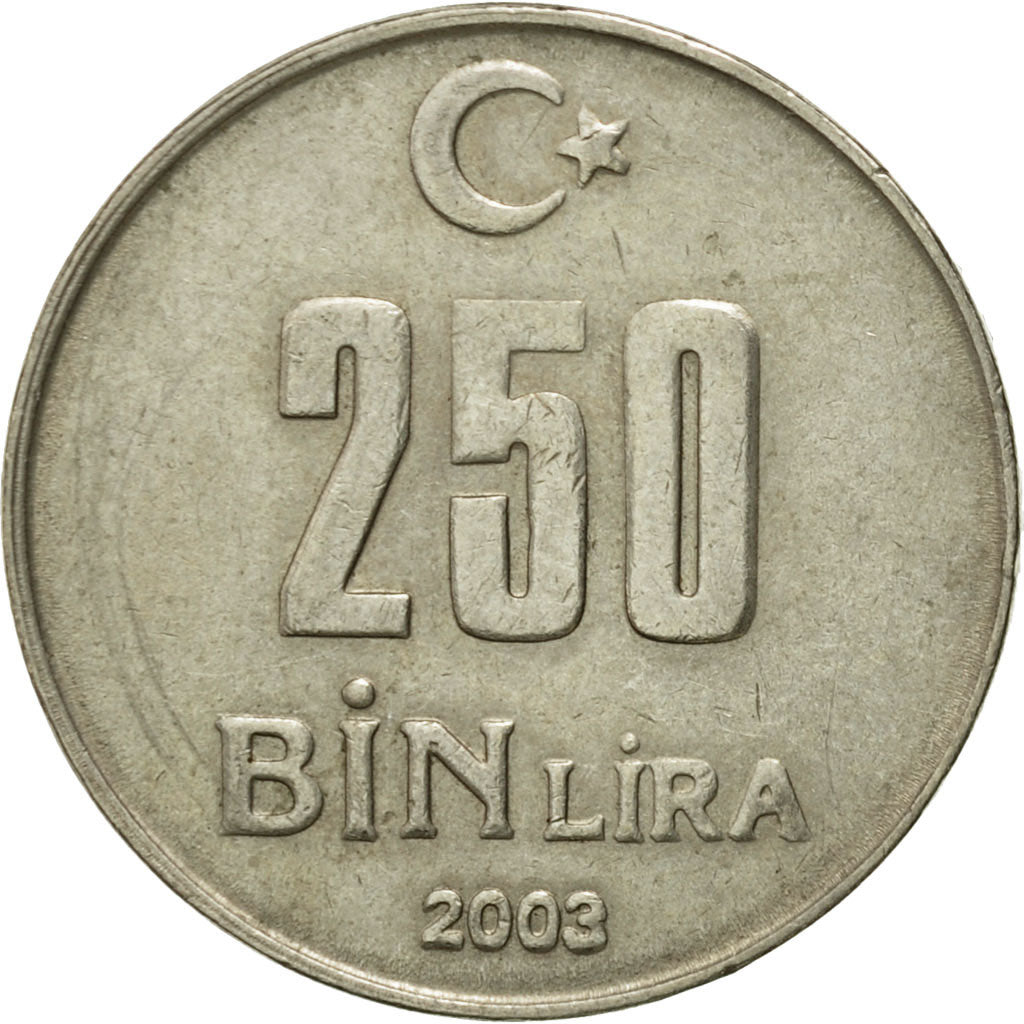 Moneta, Turchia, 250000 Lira, 2003, Istanbul, BB, Rame-nichel-zinco, KM:1137