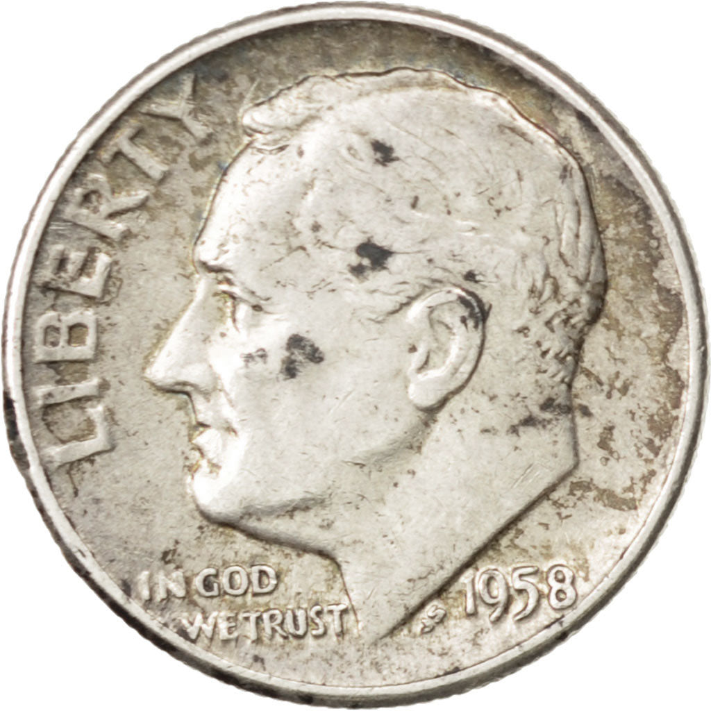 Moneta, Stati Uniti, Roosevelt Dime, Dime, 1958, U.S. Mint, Philadelphia, BB