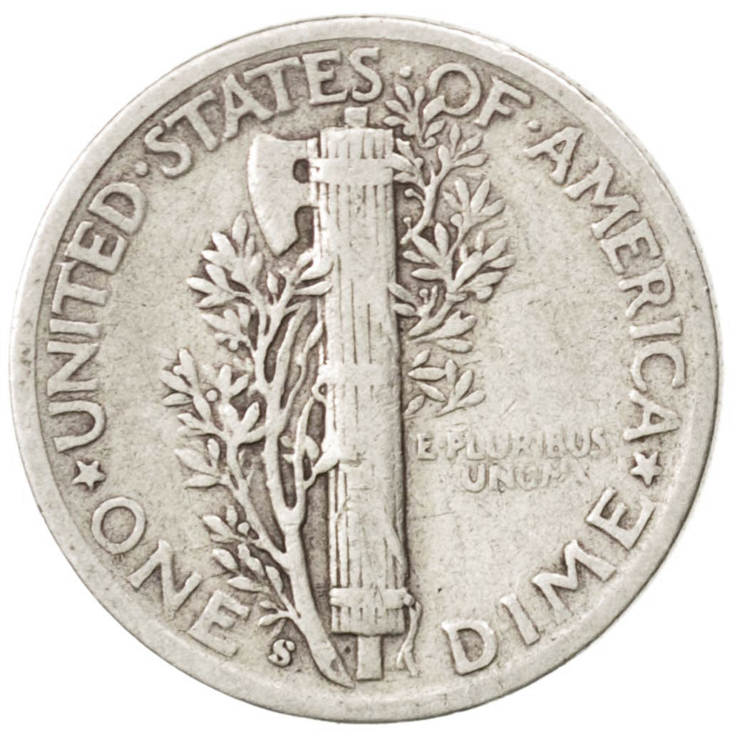 UNITED STATES, Mercury Dime, Dime, 1945, U.S. Mint, KM #140, EF(40-45), Silver,.