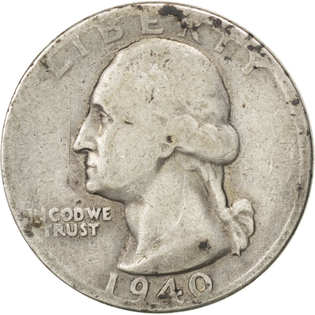 UNITED STATES, Washington Quarter, Quarter, 1940, U.S. Mint, KM #164,...
