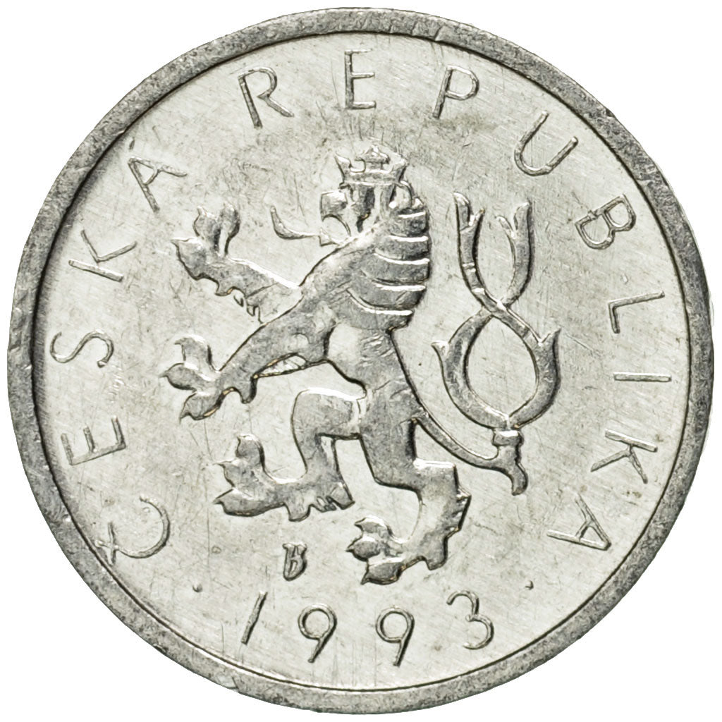 Coin, Czech Republic, 10 Haleru, 1993, EF(40-45), Aluminum, KM:6