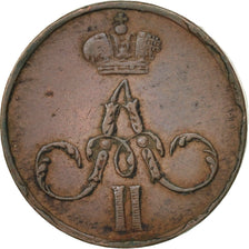 RUSSIA, Denga, 1/2 Kopek, 1857, Ekaterinbourg, KM #2.1, EF(40-45), Copper, 2.93