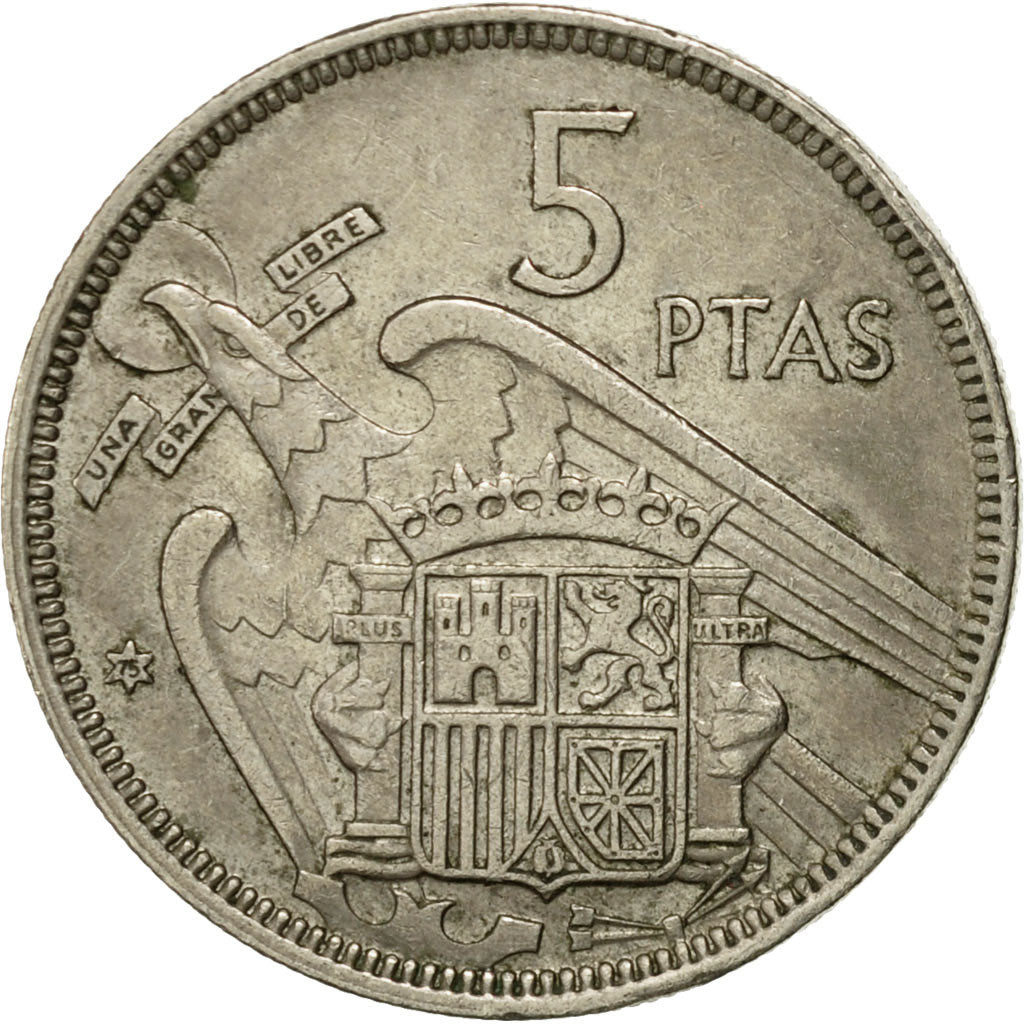 Münze, Spanien, Caudillo and regent, 5 Pesetas, 1975, SS, Copper-nickel, KM:786