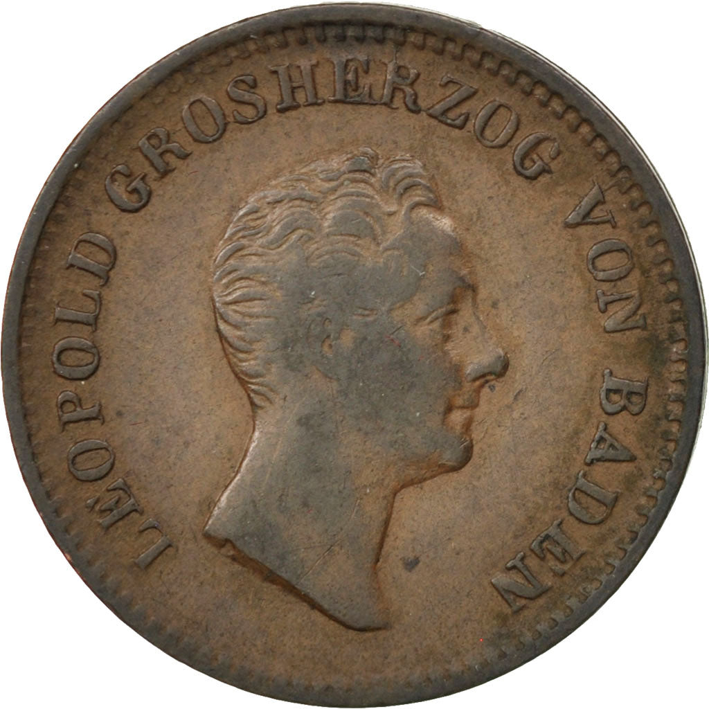 GERMAN STATES, Kreuzer, 1833, KM #197.2, EF(40-45), Copper, 4.05