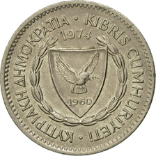 Moneda, Chipre, 50 Mils, 1974, MBC, Cobre - níquel, KM:41