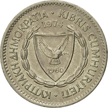 Moneta, Cipro, 50 Mils, 1974, BB, Rame-nichel, KM:41