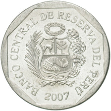 Coin, Peru, 5 Centimos, 2007, Lima, AU(50-53), Aluminum, KM:304.4a
