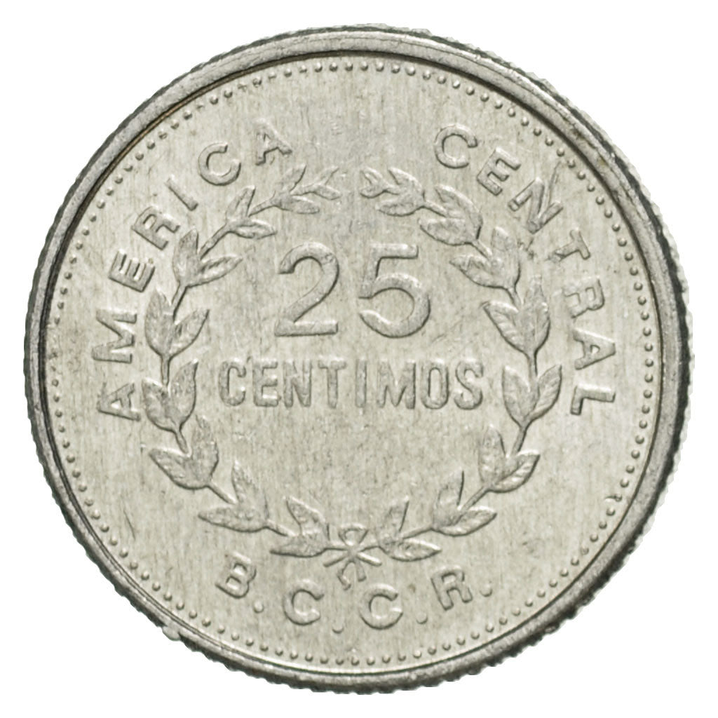 Coin, Costa Rica, 25 Centimos, 1989, AU(50-53), Aluminum, KM:188.3