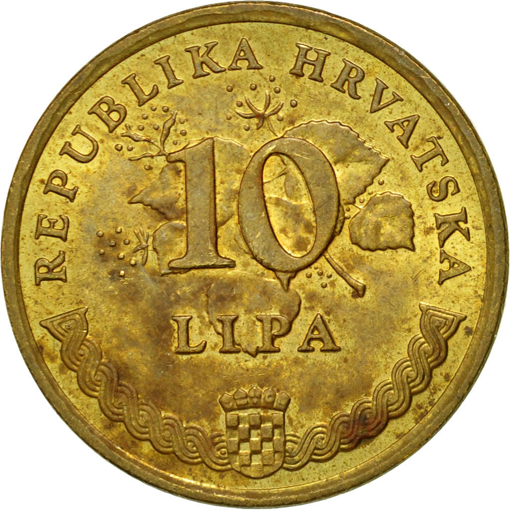 Münze, Kroatien, 10 Lipa, 2001, SS, Brass plated steel, KM:6
