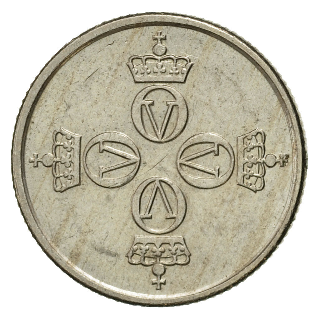 Coin, Norway, Olav V, 25 Öre, 1975, AU(50-53), Copper-nickel, KM:417