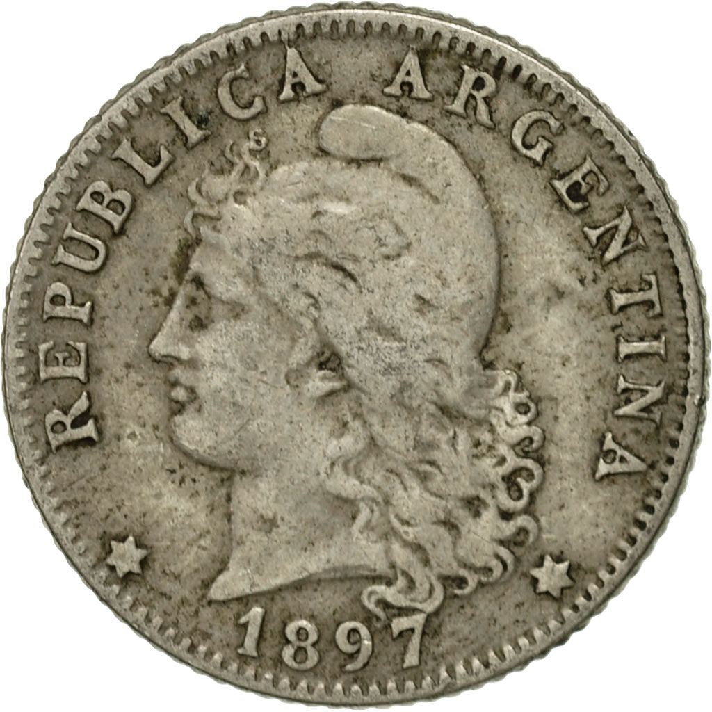 Coin, Argentina, 20 Centavos, 1897, VF(30-35), Copper-nickel, KM:36