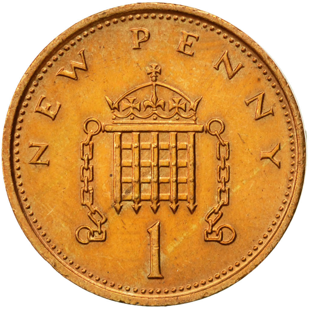 Coin, Great Britain, Elizabeth II, New Penny, 1976, AU(50-53), Bronze, KM:915