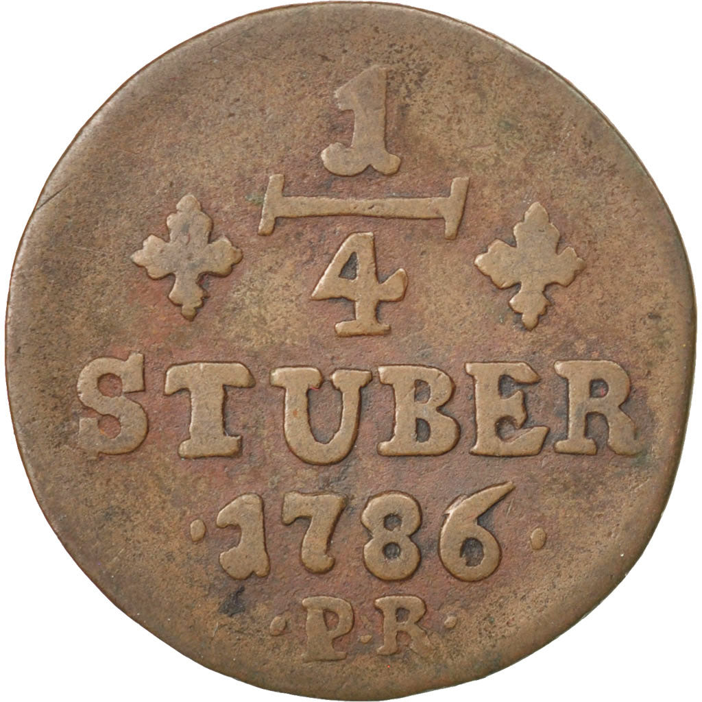 Coin, German States, JULICH-BERG, Karl Theodor, 1/4 Stüber, 1786, VF(30-35)