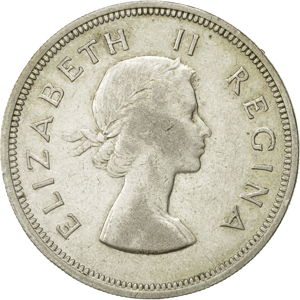 Monnaie, Afrique du Sud, Elizabeth II, 2-1/2 Shillings, 1958, TTB, Argent, KM:51