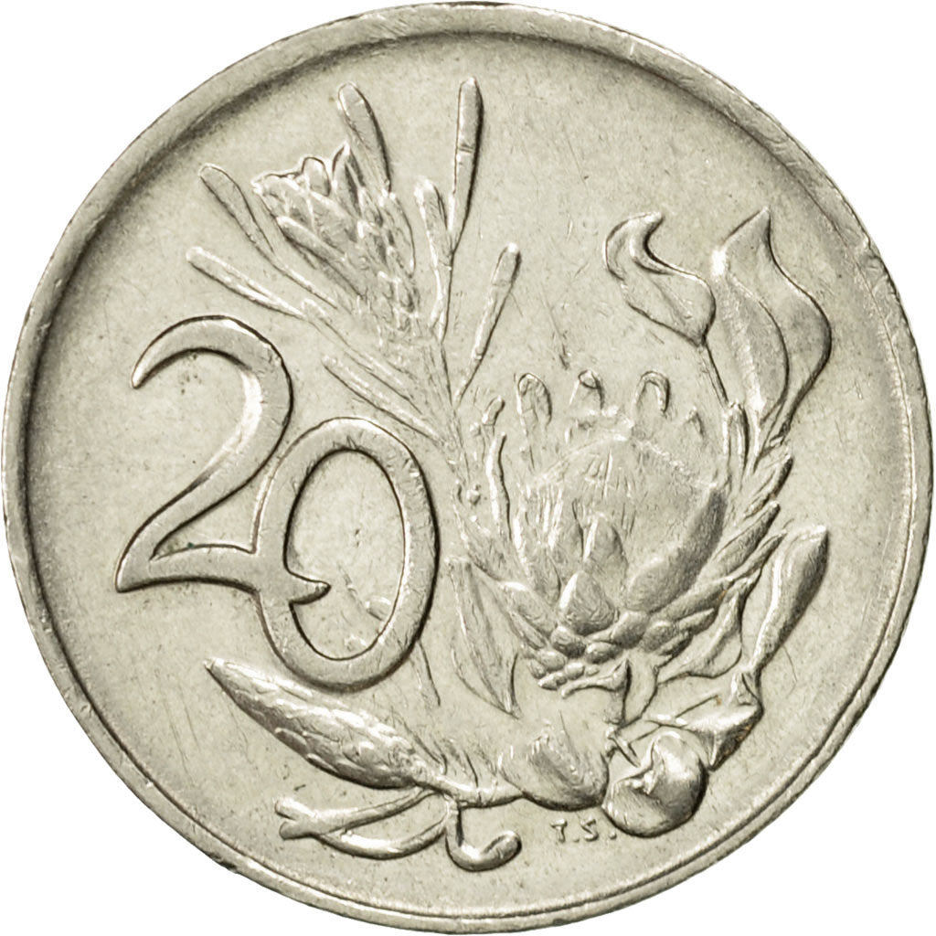 Moneta, Sudafrica, 20 Cents, 1981, BB, Nichel, KM:86