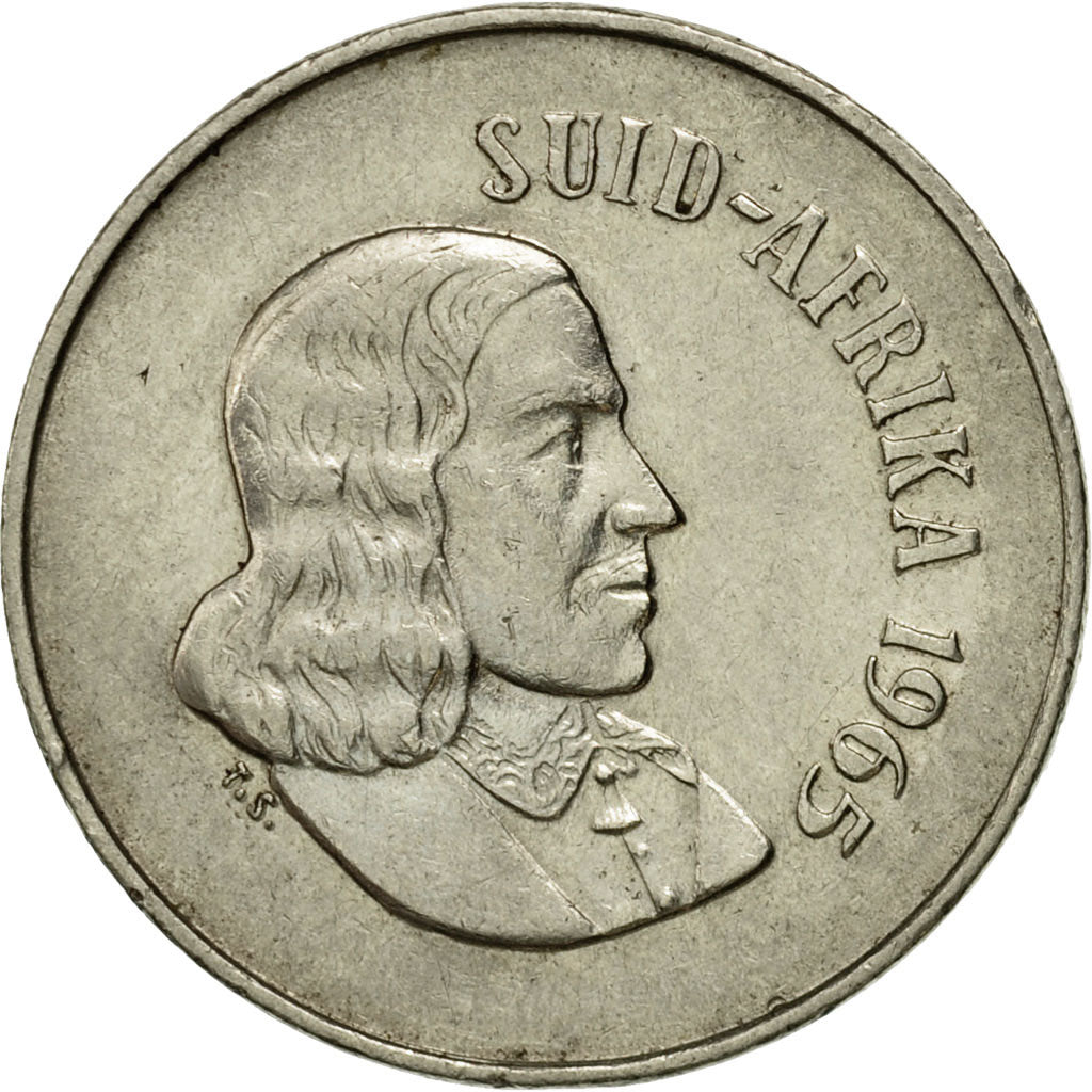 Moneta, Sudafrica, 10 Cents, 1965, BB, Nichel, KM:68.2