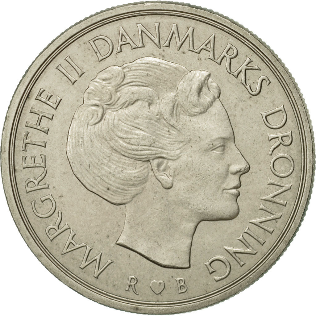 Coin, Denmark, Margrethe II, 5 Kroner, 1985, Copenhagen, AU(50-53)
