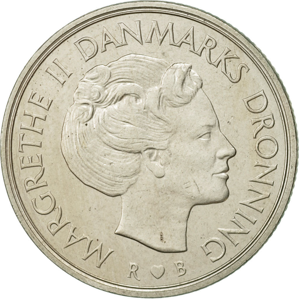 Moneta, Danimarca, Margrethe II, Krone, 1985, Copenhagen, BB+, Rame-nichel