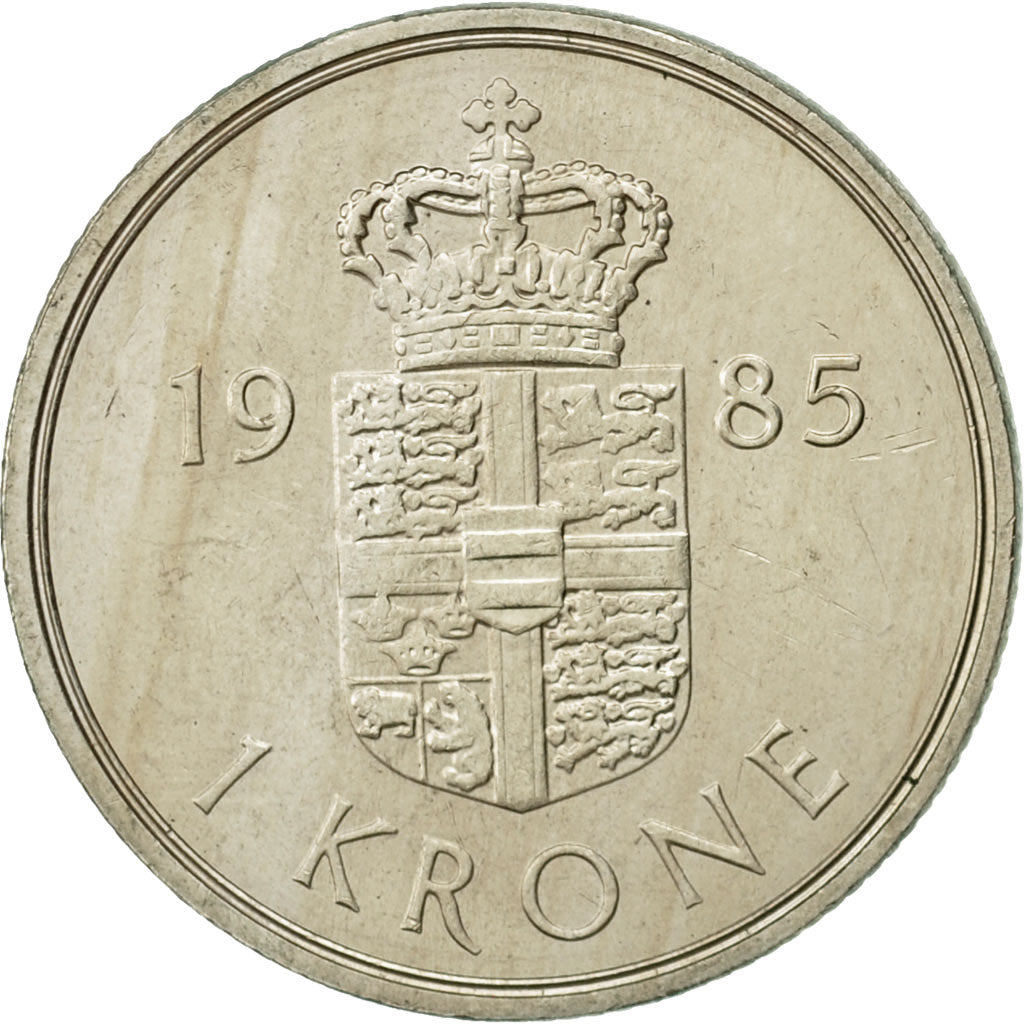 Moneta, Danimarca, Margrethe II, Krone, 1985, Copenhagen, BB+, Rame-nichel