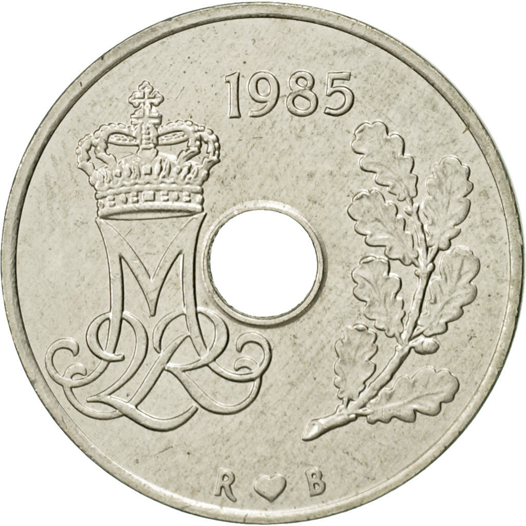 Coin, Denmark, Margrethe II, 25 Öre, 1985, Copenhagen, AU(50-53)