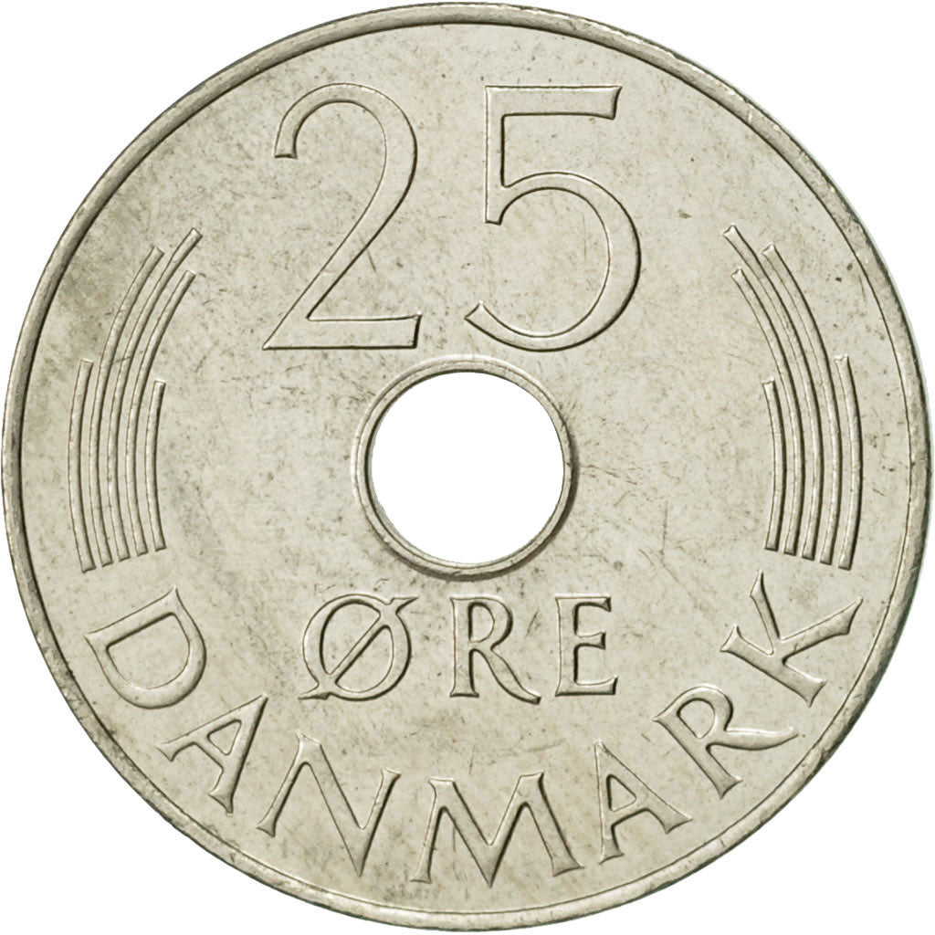 Coin, Denmark, Margrethe II, 25 Öre, 1985, Copenhagen, AU(50-53)