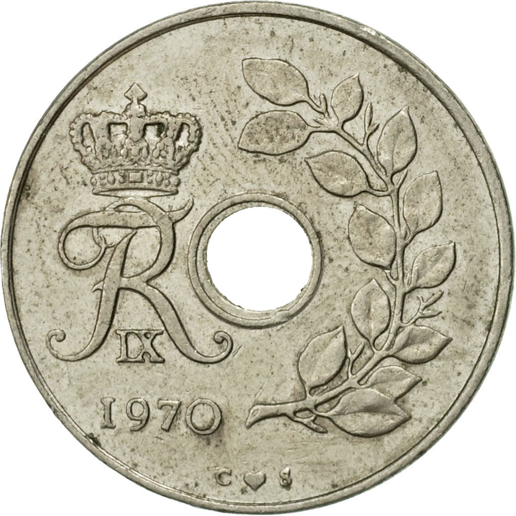 Münze, Dänemark, Frederik IX, 25 Öre, 1970, Copenhagen, SS, Copper-nickel
