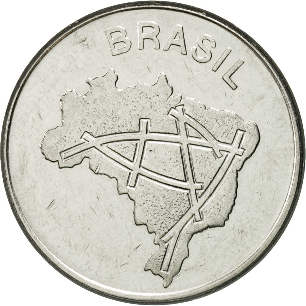 Münze, Brasilien, 10 Cruzeiros, 1980, SS+, Stainless Steel, KM:592.1