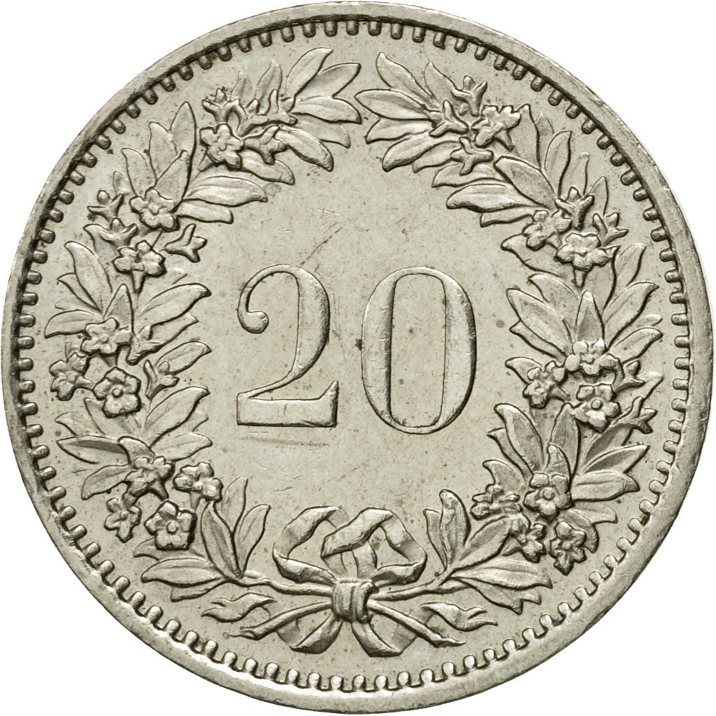 Münze, Schweiz, 20 Rappen, 1980, Bern, SS+, Copper-nickel, KM:29a