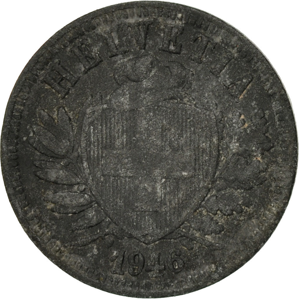 Coin, Switzerland, 2 Rappen, 1946, Bern, VF(20-25), Zinc, KM:4.2b
