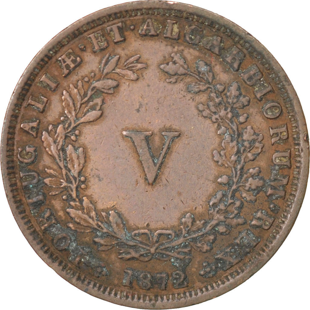 Coin, Portugal, Luiz I, 5 Reis, 1872, EF(40-45), Copper, KM:513