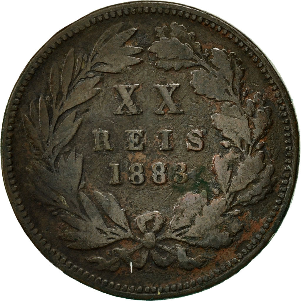 Coin, Portugal, Luiz I, 20 Reis, 1883, F(12-15), Bronze, KM:527