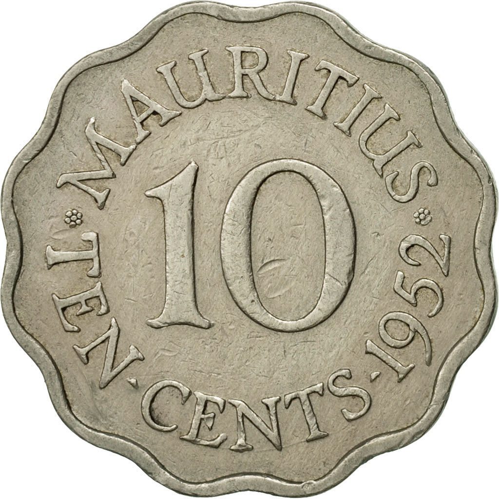 Moneta, Mauritius, George VI, 10 Cents, 1952, BB, Rame-nichel, KM:30