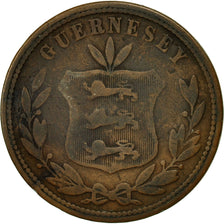 Coin, Guernsey, 8 Doubles, 1864, Heaton, Birmingham, VF(20-25), Bronze, KM:7