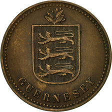 Coin, Guernsey, 4 Doubles, 1918, Heaton, EF(40-45), Bronze, KM:13