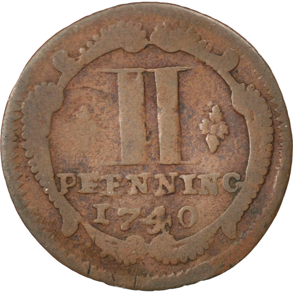 Coin, German States, MUNSTER, 2 Pfenning, 1740, VF(20-25), Copper, KM:436