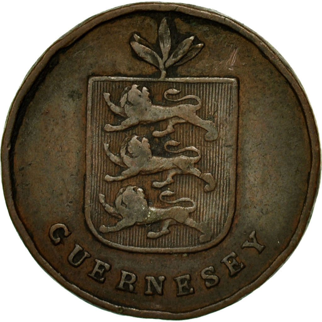 Coin, Guernsey, Double, 1830, Heaton, EF(40-45), Copper, KM:1