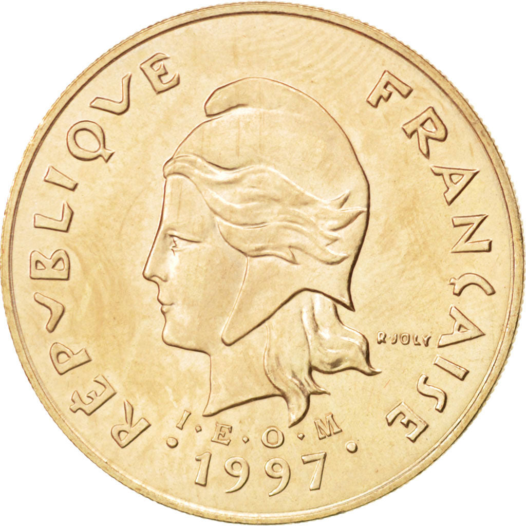NEW CALEDONIA, 100 Francs, 1997, Paris, KM #15, MS(63), Nickel-Bronze, 30,...