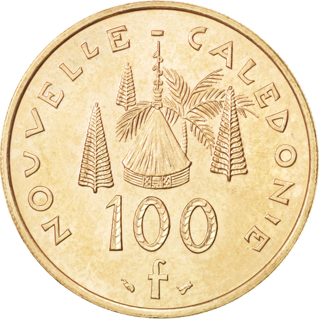 NEW CALEDONIA, 100 Francs, 1997, Paris, KM #15, MS(63), Nickel-Bronze, 30,...