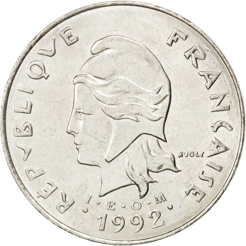 NEW CALEDONIA, 50 Francs, 1992, Paris, KM #13, MS(63), Nickel, 33, Lecompte...