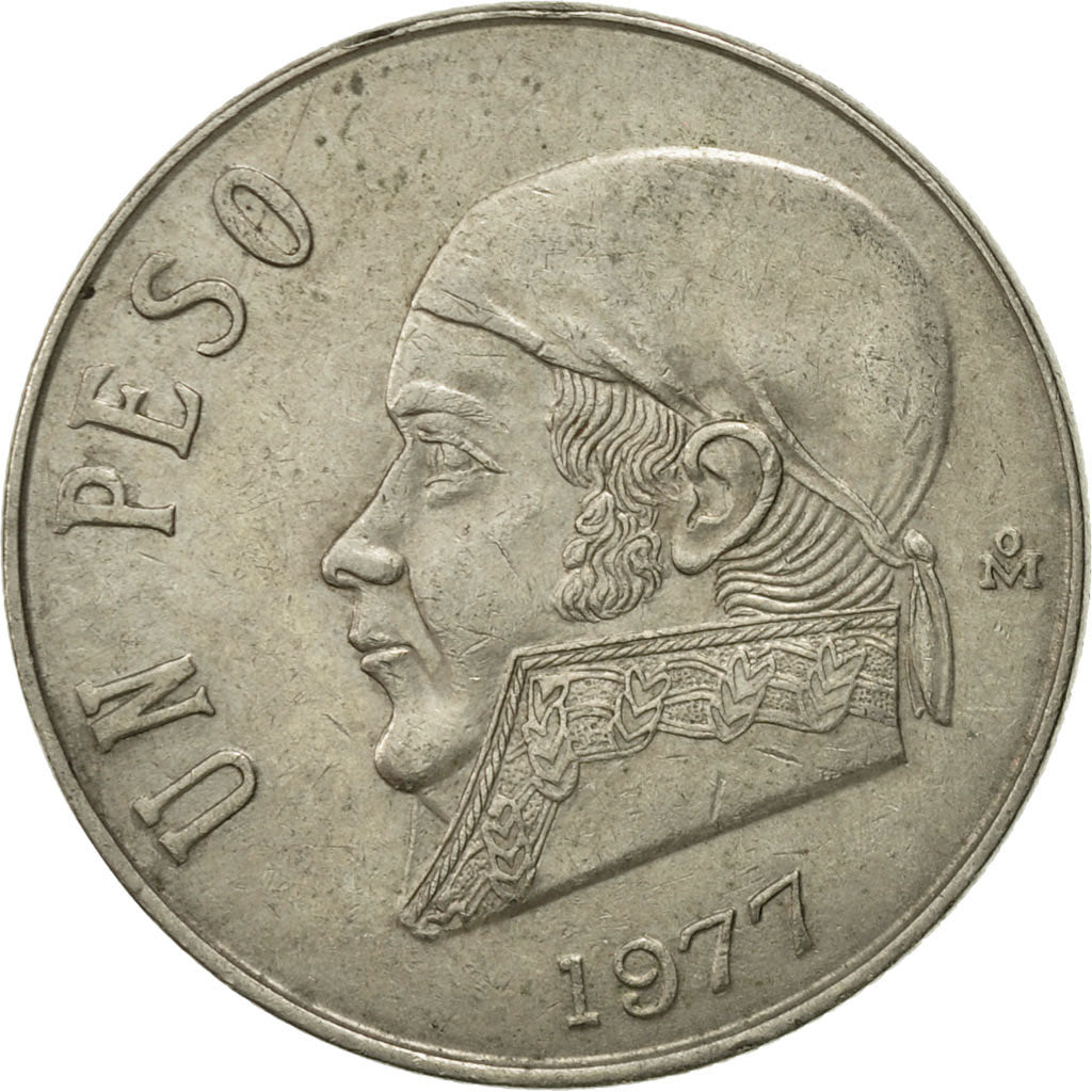 Moneda, México, Peso, 1977, Mexico City, MBC, Cobre - níquel, KM:460