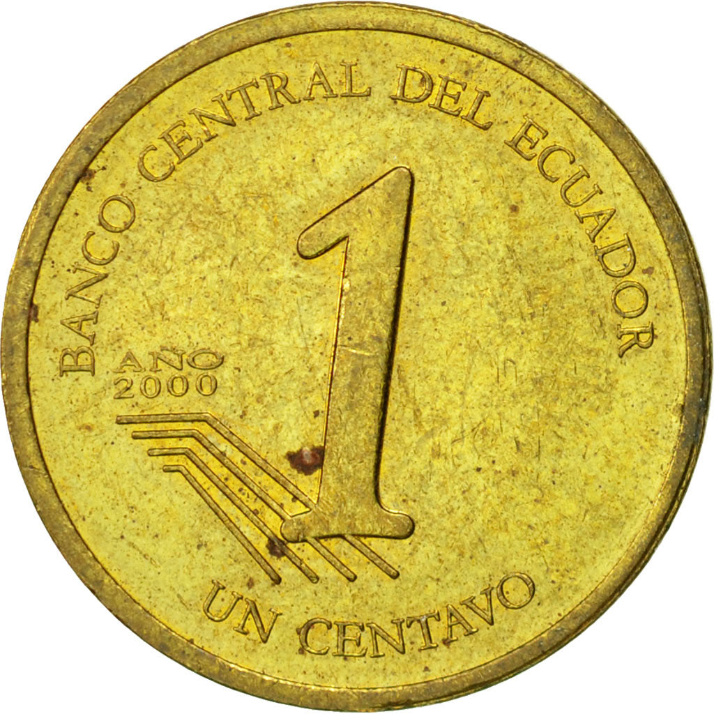 Coin, Ecuador, Centavo, Un, 2000, EF(40-45), Brass, KM:104