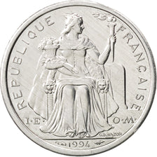 NEW CALEDONIA, Franc, 1994, Paris, KM #10, MS(64), Aluminum, 23, Lecompte #52,..