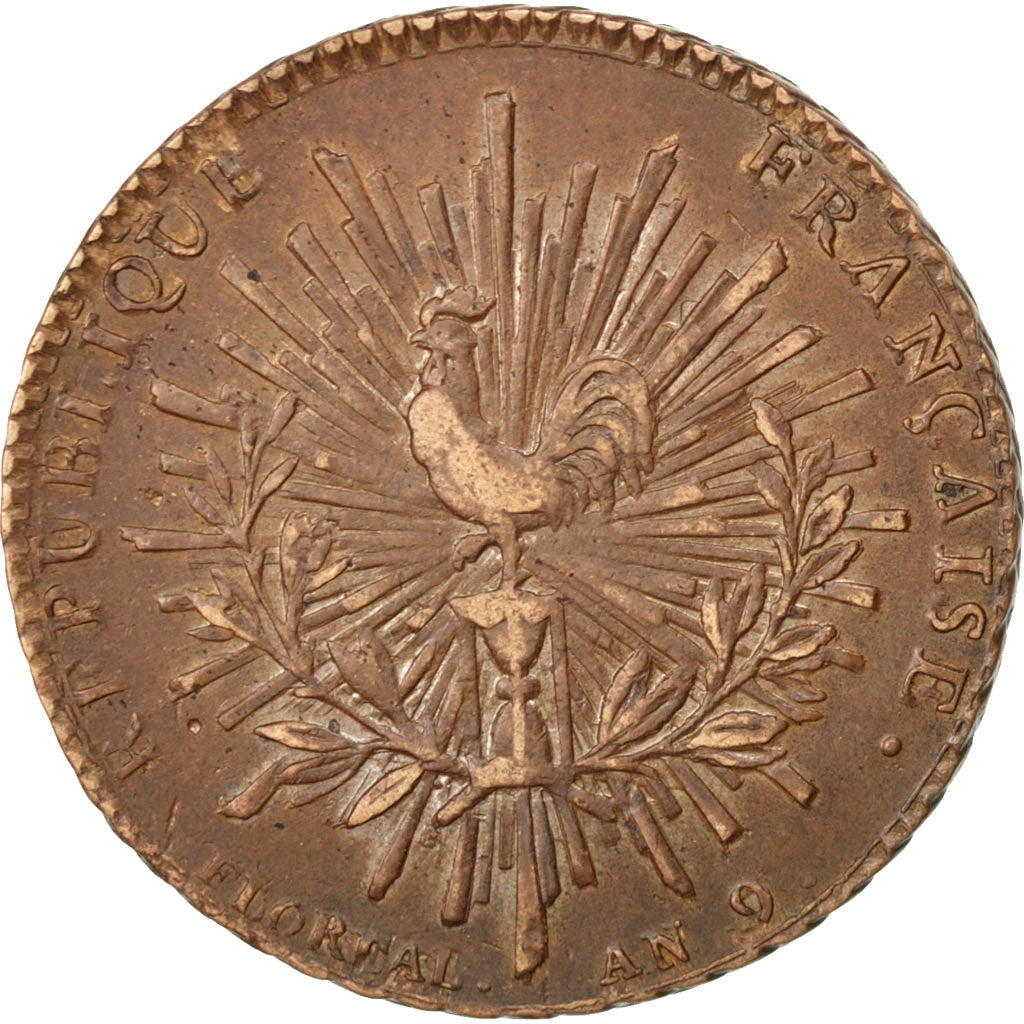 FRANCE, Essai, 1801, AU(50-53), Copper, Mazard #589a, 9.86