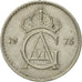 Moneta, Svezia, Gustaf VI, 50 Öre, 1973, BB, Rame-nichel, KM:837