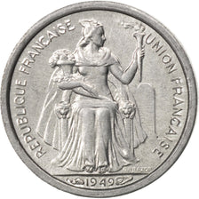 NEW CALEDONIA, 50 Centimes, 1949, Paris, KM #1, MS(64), Aluminum, 18, Lecompte..