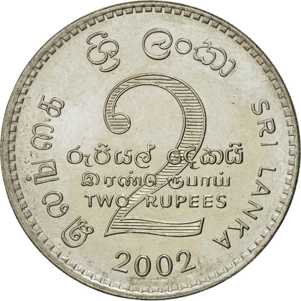 Coin, Sri Lanka, 2 Rupees, 2002, AU(50-53), Copper-nickel, KM:147