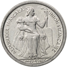 NEW CALEDONIA, 50 Centimes, 1949, Paris, KM #1, MS(64), Aluminum, 18, Lecompte..
