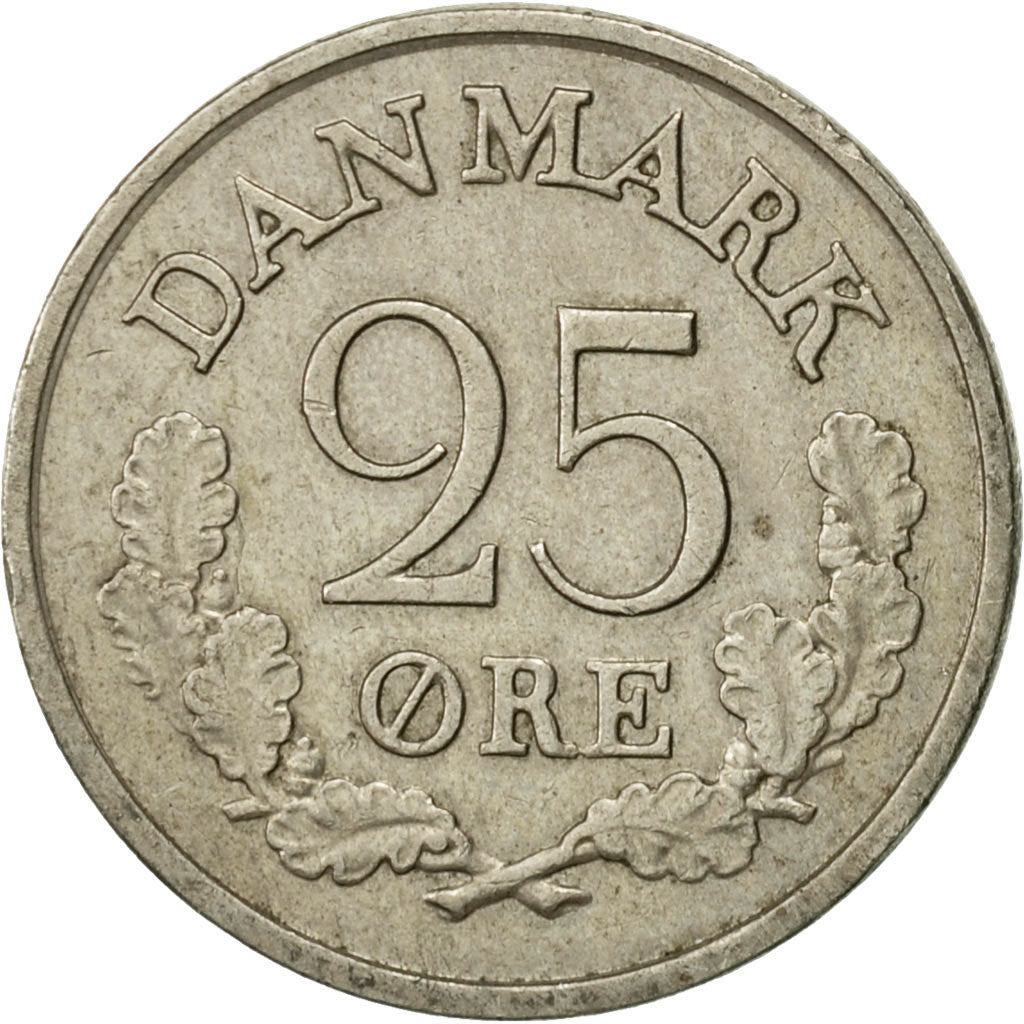 Moneta, Dania, Frederik IX, 25 Öre, 1961, Copenhagen, EF(40-45), Miedź-Nikiel