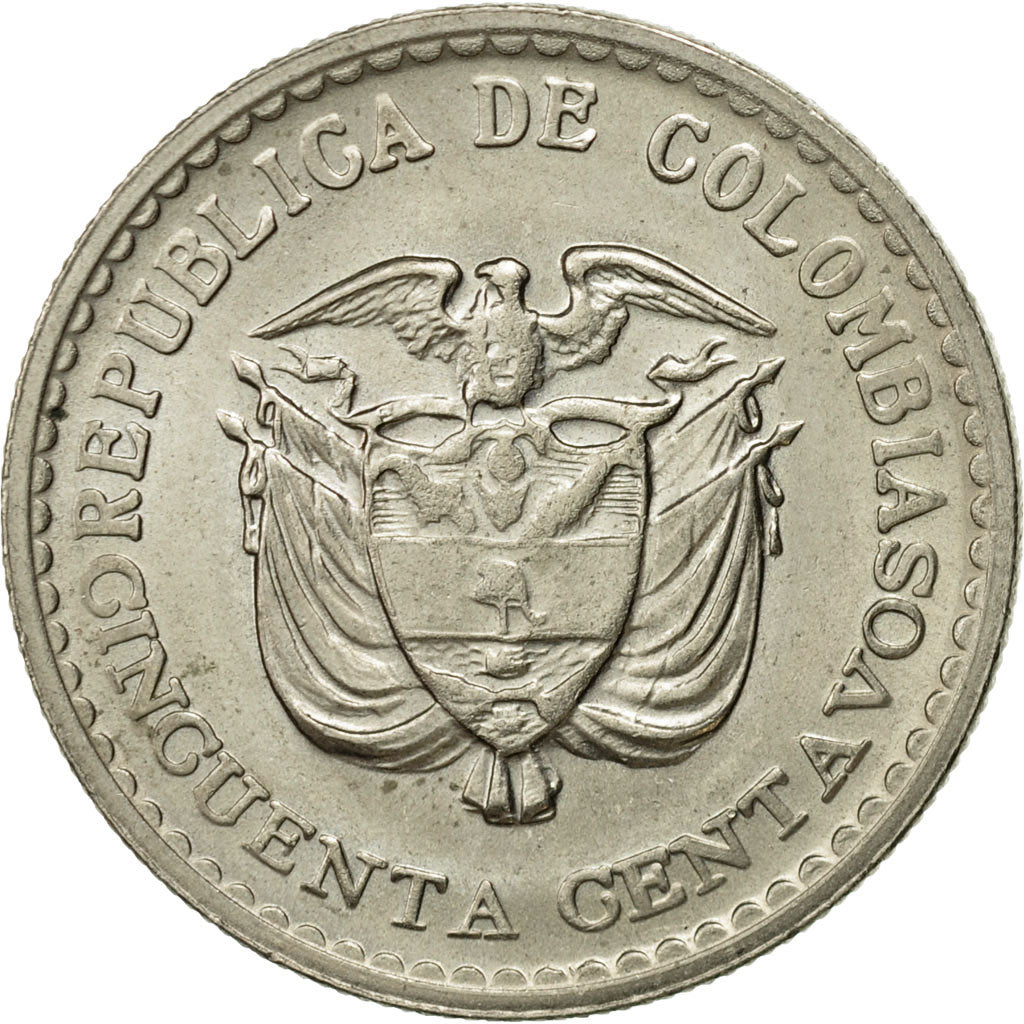 Coin, Colombia, 50 Centavos, 1965, AU(55-58), Copper-nickel, KM:225