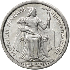 NEW CALEDONIA, 50 Centimes, 1949, Paris, KM #1, MS(64), Aluminum, 18, Lecompte..